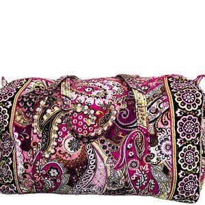 Vera Bradley Duffle Bag Retired Pattern Very Berry Paisley Floral